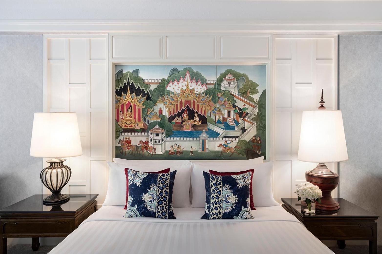 Anantara Siam Bangkok Hotel Exterior foto A bedroom at The Peninsula Bangkok